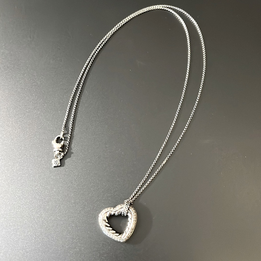 COPY - David Yurman Pave Diamond Heart Necklace